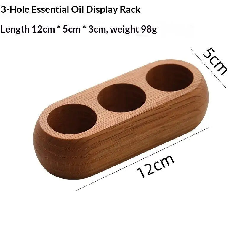 Wood Essential Oil Storage Rack – 3 & 9 Grid Display Stand Essential Oil Rack Axl 3 holes