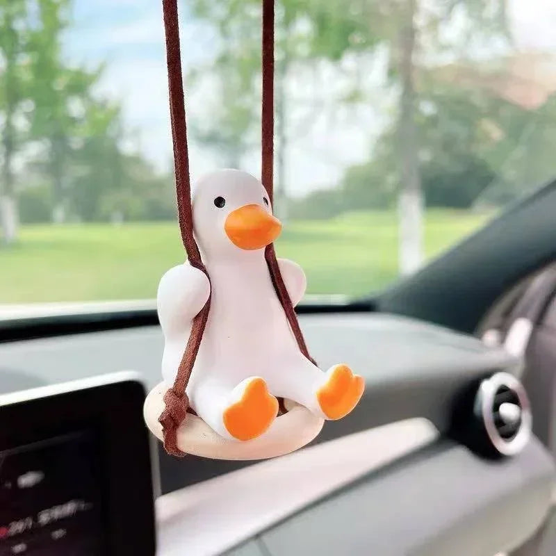 Swing Duck Car Mirror Pendant – Plaster Perfume Ornament Gift Car Mirror Ornament Axl