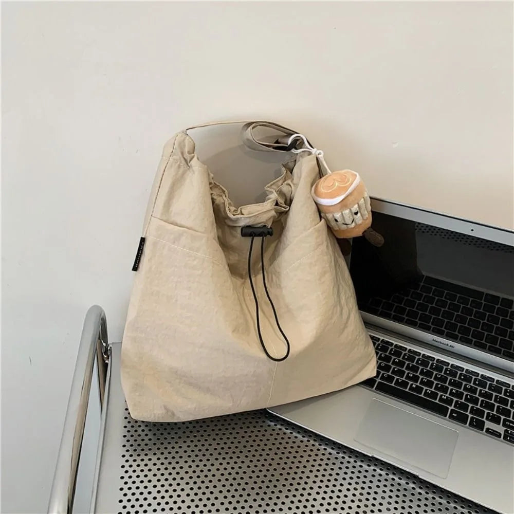 Women's Nylon Drawstring Tote – Waterproof Crossbody Bucket Bag Drawstring Bucket Bag Axl