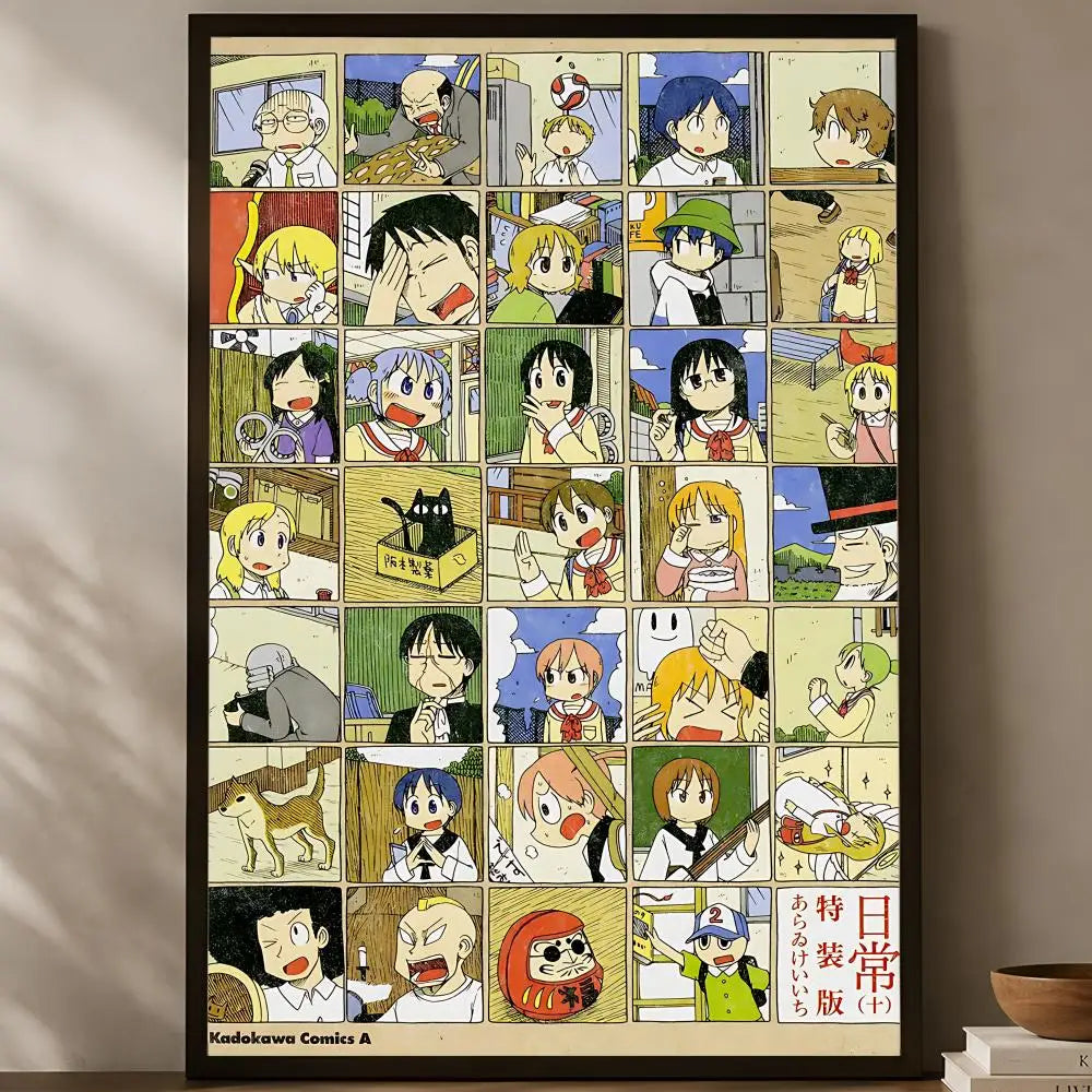 Nichijou My Ordinary Life Anime Wall Poster – Self-Stick HD Anime Wall Poster Axl White02 60X90cmNoframe