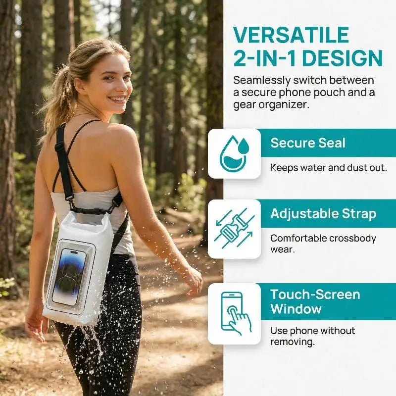 2L PVC Waterproof Dry Bag & Phone Case for Water Sports Waterproof Dry Bag Axl