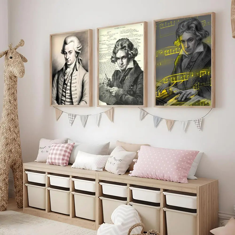 Mozart Minimalist Music Poster | Wall Art Sticker for Home Wall Art Sticker Axl