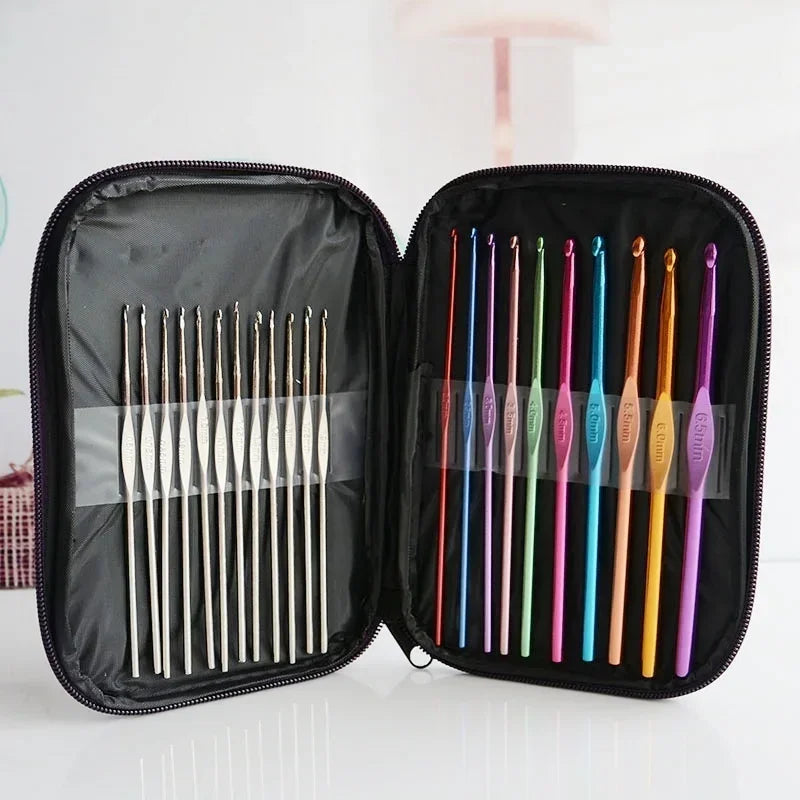 22-Piece Crochet Hook Set – Aluminum Knitting Needles 2–8mm Crochet Hook Set Axl