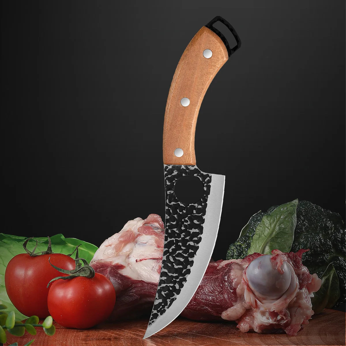 SHENJIU Forged Stainless Steel Chef Boning Knife – 14cm Blade Kitchen Chef Knife Axl A