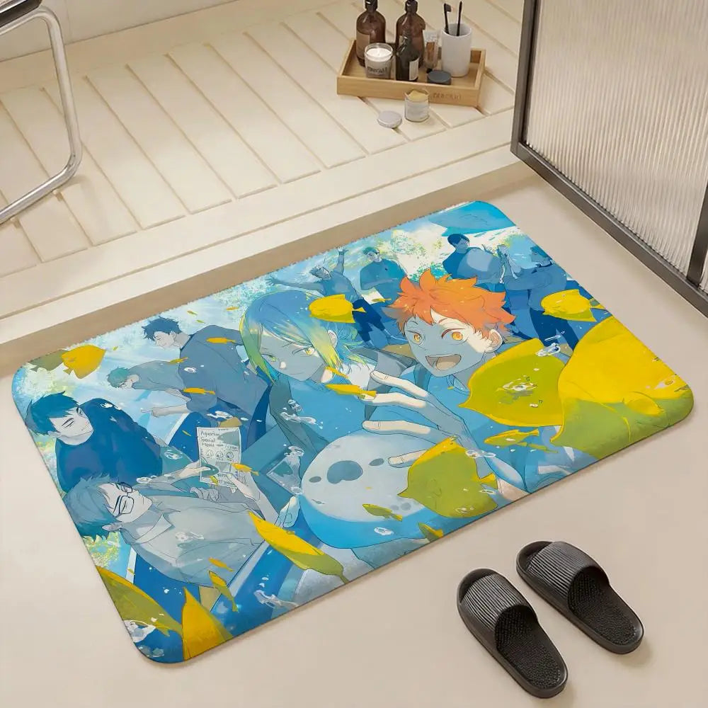 Haikyuu Anime Flannel Floor Mat – Non-Slip Soft Indoor Rug Anime Floor Rug Axl