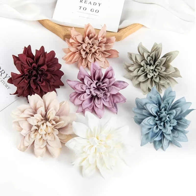 Artificial Silk Rose Dahlia Flower Heads – 3 or 15 Pack Artificial Flower Heads Axl