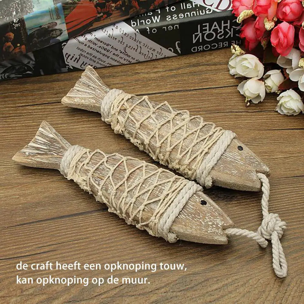 Hand-Carved Wood Fish Wall Sculpture – Nautical Decor Set of 2 Wood Wall Sculpture Axl