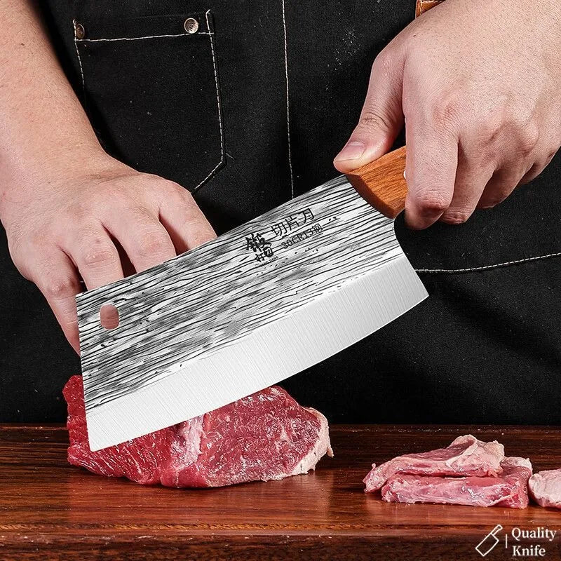 PLYS Forged Meat Cleaver & Slicing Knife Set – Stainless Steel Kitchen Knife Set Axl Chef Knife