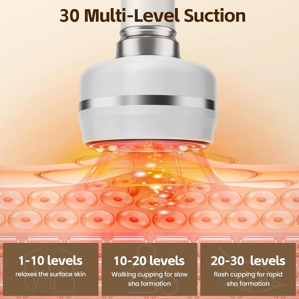 30-Speed Electric Cupping Massager – 3-in-1 Gua Sha & Heat Electric Cupping Massager Axl