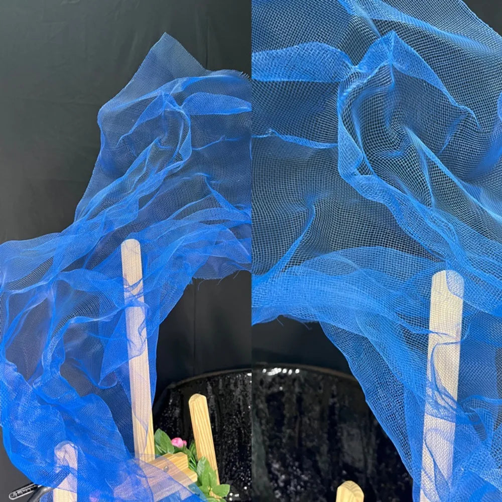 Shapeable Wire Mesh Organza Fabric – DIY Cloud Decoration Decorative Craft Fabric Axl Blue