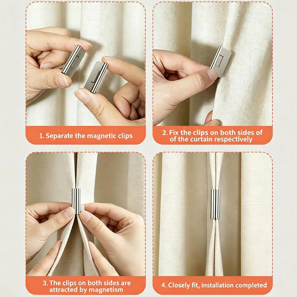 10 Pairs Magnetic Curtain Clips – Block Light & Close Drapes Curtain Closure Clips Axl