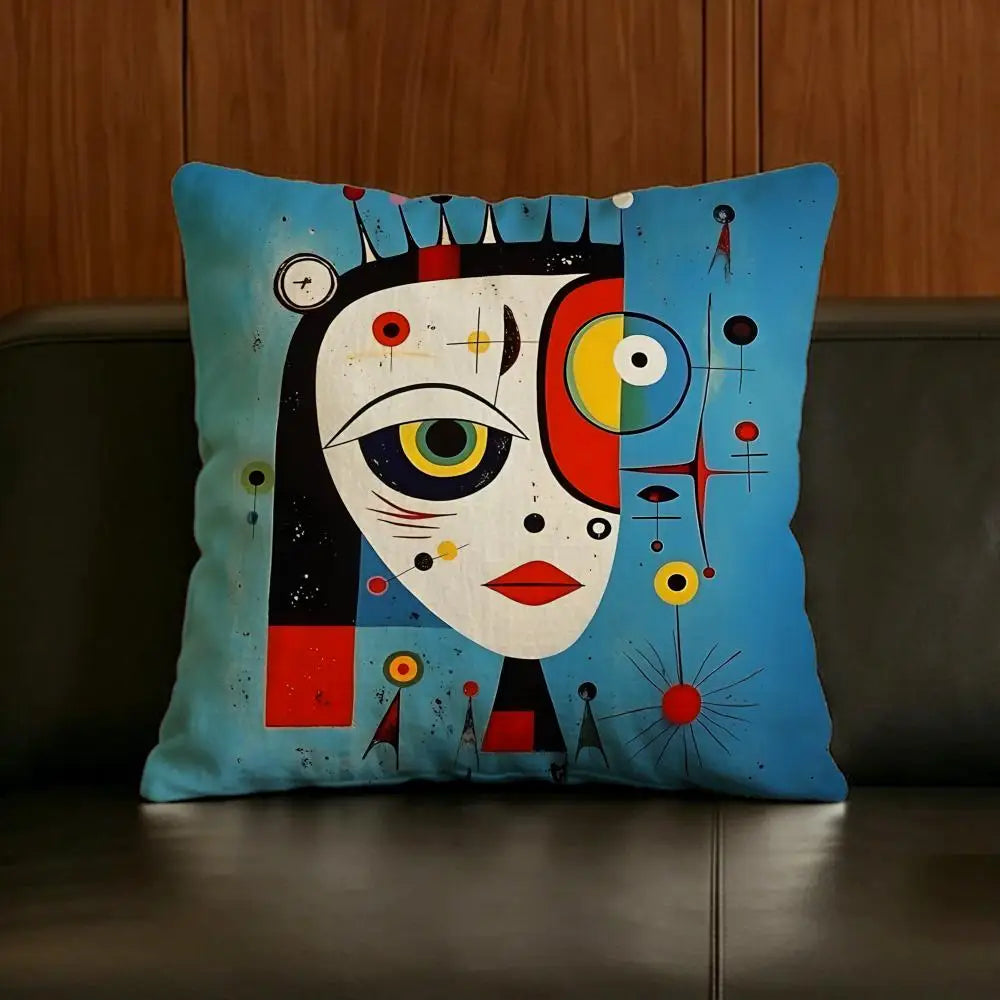 Joan Miró Linen Cushion Cover – Art Print Pillow for Sofa & Bed Decorative Cushion Cover Axl White8 60X60cm