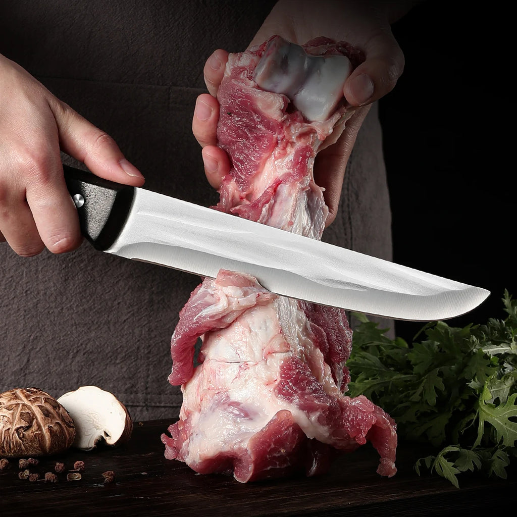 SHENJIU Stainless Steel Meat Cleaver – Wood Handle & Sheath Meat Cleaver Axl