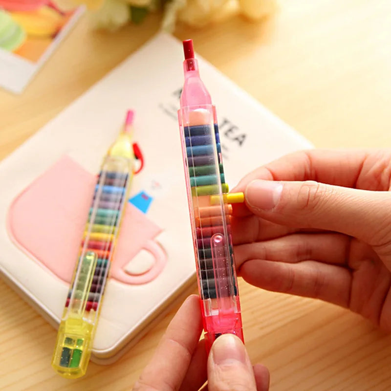 20-Color Non-Toxic Kids Crayon Set – Drawing & Art Pastels Kids Crayon Set Axl