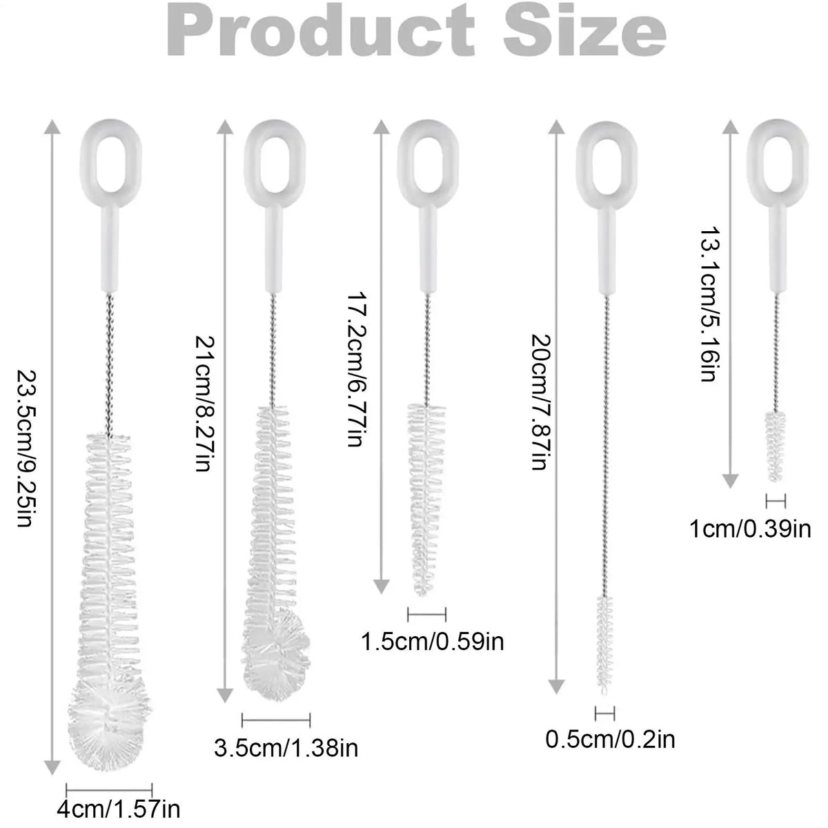 5-Piece Bottle Brush Cleaning Kit – Cup, Wine & Milk Bottle Bottle Cleaning Brush Axl
