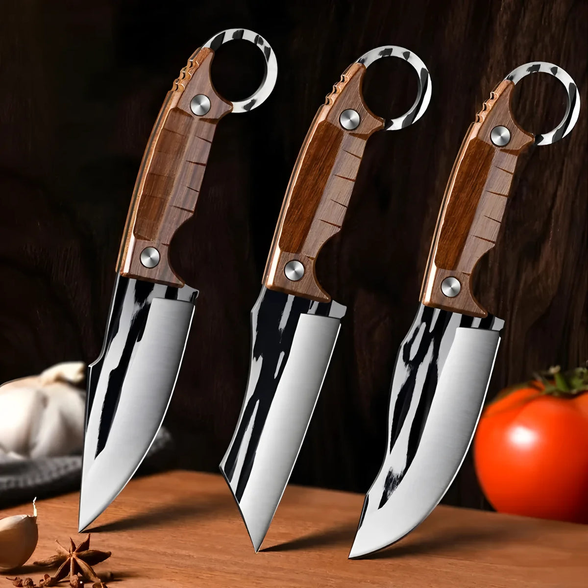 Stainless Steel Kitchen Knife Set – Cleaver, Boning & Fruit Kitchen Knife Set Axl Kitchen Knife-3PCS