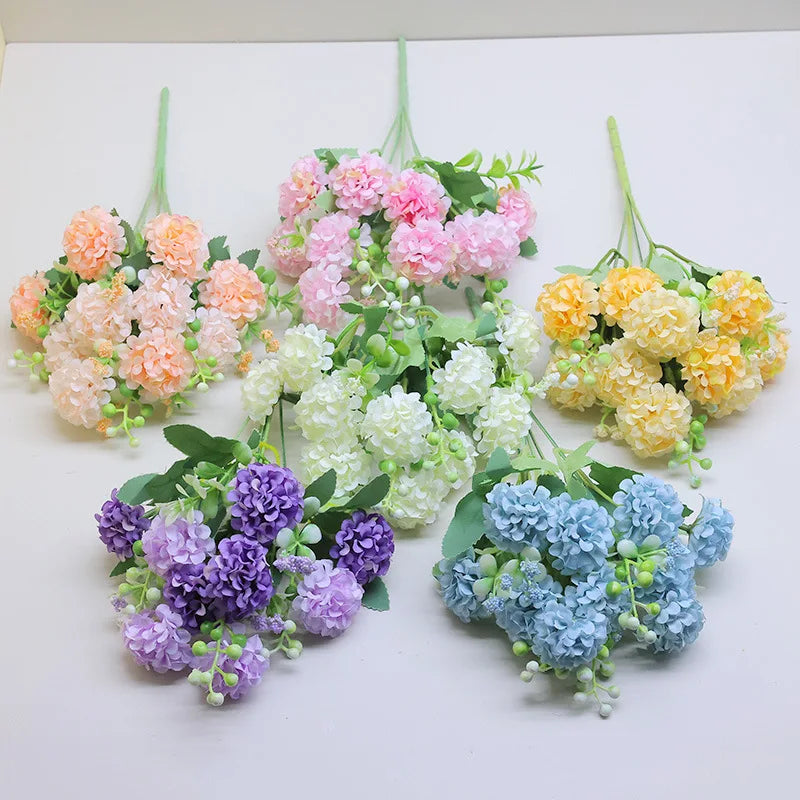 5-Pack Artificial Carnation Bouquet – 10 Heads Silk Flowers Artificial Flower Bouquet Axl