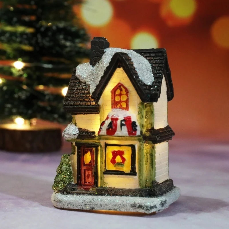Christmas Resin Miniature House Ornament | Micro Landscape Decor Christmas Ornament Axl E
