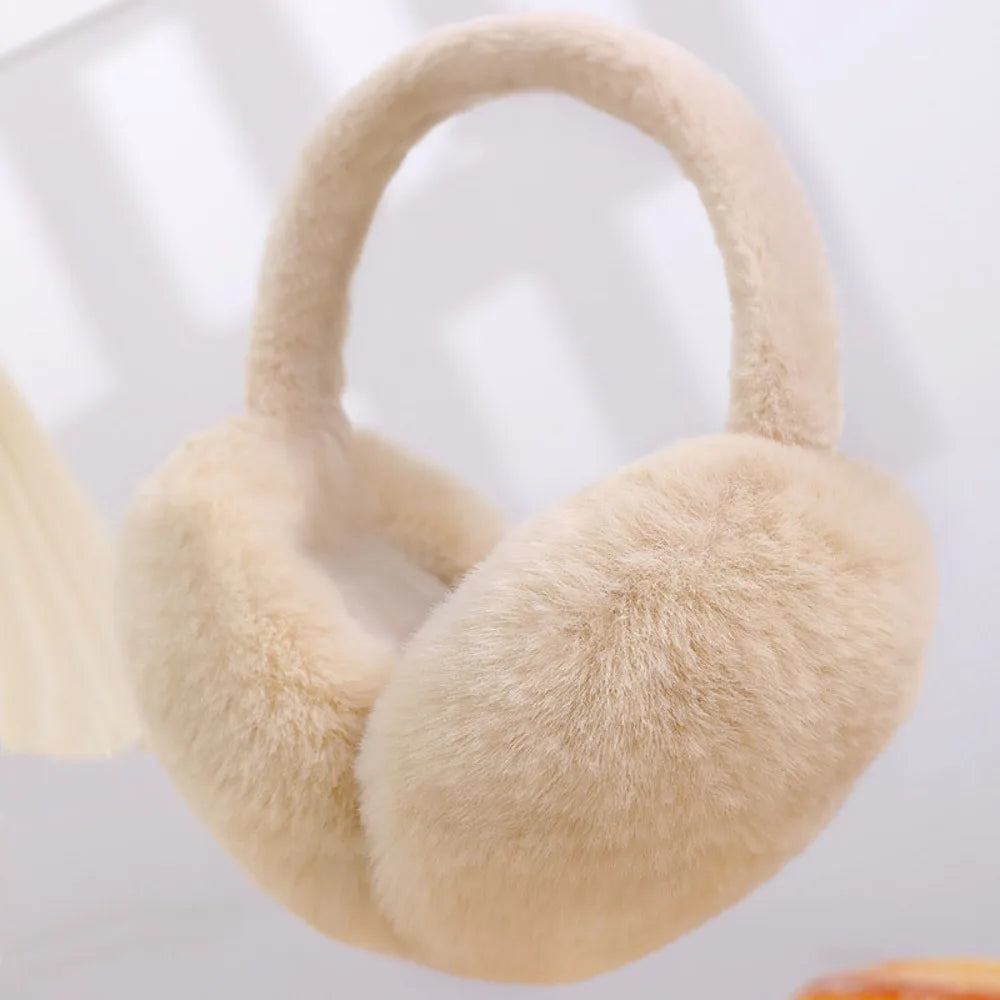 Warm Plush Ear Warmer – Foldable Unisex Winter Earmuffs Winter Ear Warmer Axl Beige