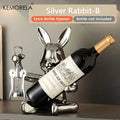 KEMORELA Ceramic Rabbit Wine Rack – Holiday Home Decor Decorative Wine Rack Axl B