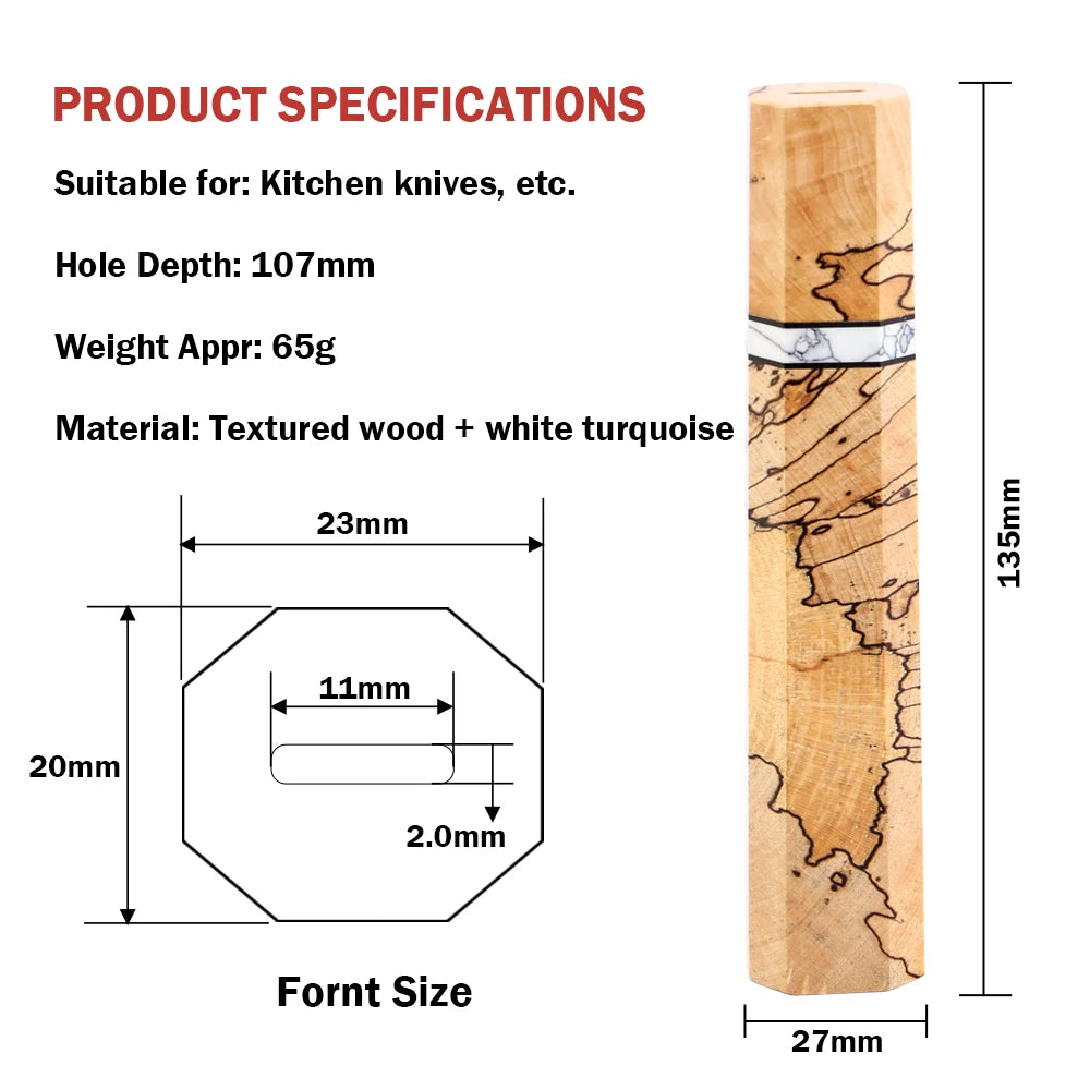XITUO Octagonal Wood Knife Handle – DIY Chef & Damascus Knife Knife Handle Axl DB-25411