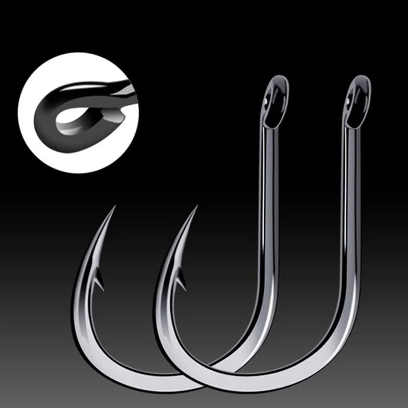 100-Pack Circle Barbed Fishing Hooks – Sizes #3–#12 Steel Fishing Hooks Set Axl