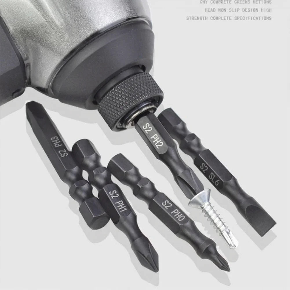 10-Pack 50mm Magnetic Screwdriver Bits – Alloy Steel 1/4" Hex Screwdriver Bit Set Axl