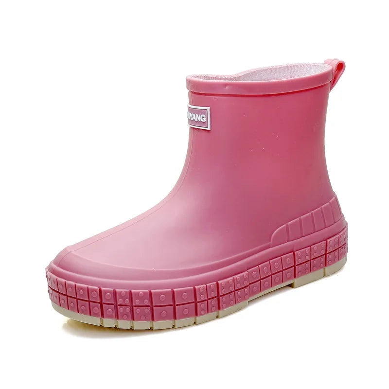 Women's Waterproof Anti-Slip Ankle Rain Boots – Lightweight Women's Rain Boots Axl Pink 37