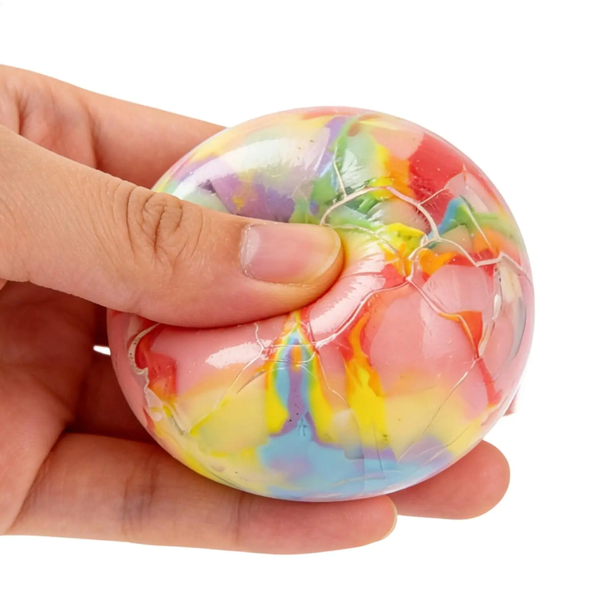 Rainbow Fidget Ball – Crackling Sensory Squeeze Toy Kids & Adults Sensory Fidget Toy Axl