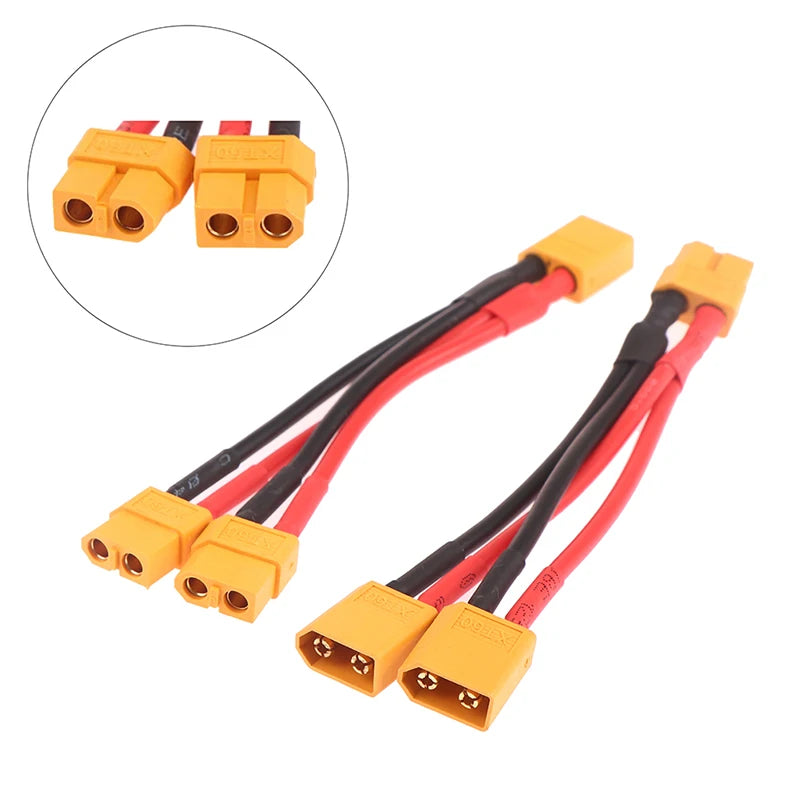 XT60 Y Splitter 14AWG Silicone Wire – RC Battery Connector RC Battery Connector Axl