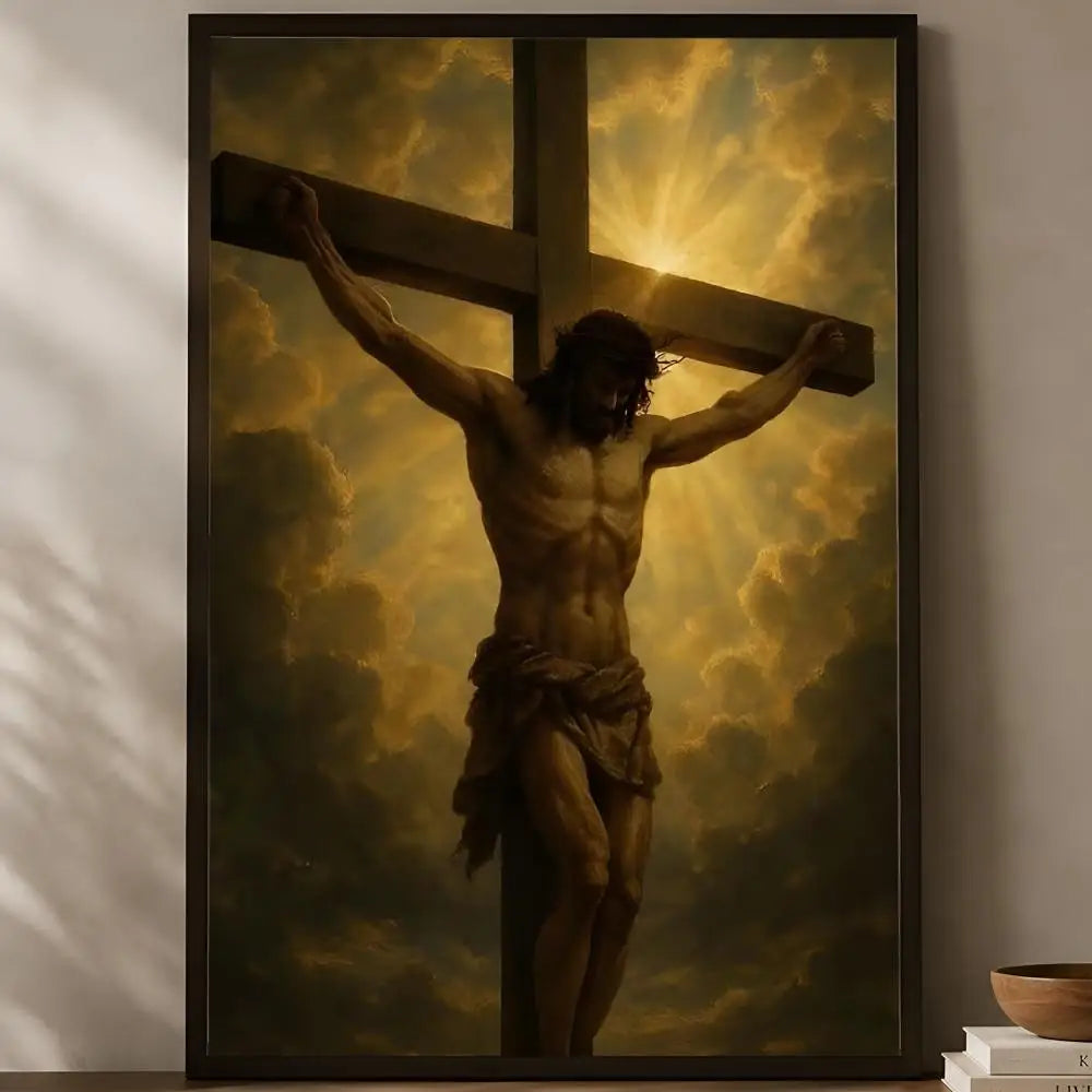 Jesus Religious Self-Stick Wall Art Poster – Waterproof Decor Religious Wall Poster Axl White01 15X20cmNoframe