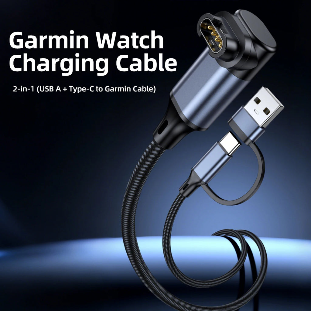 Type-C USB Charger Cable for Garmin Fenix, Venu & Forerunner Smartwatch Charger Cable Axl