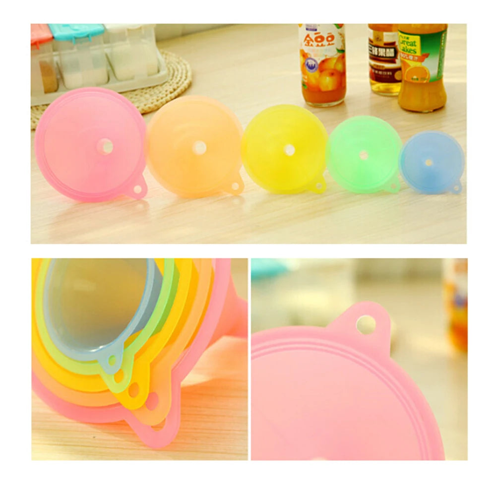 5-Piece Mini Kitchen Funnel Set – Food-Grade Translucent Plastic Kitchen Funnel Set Axl