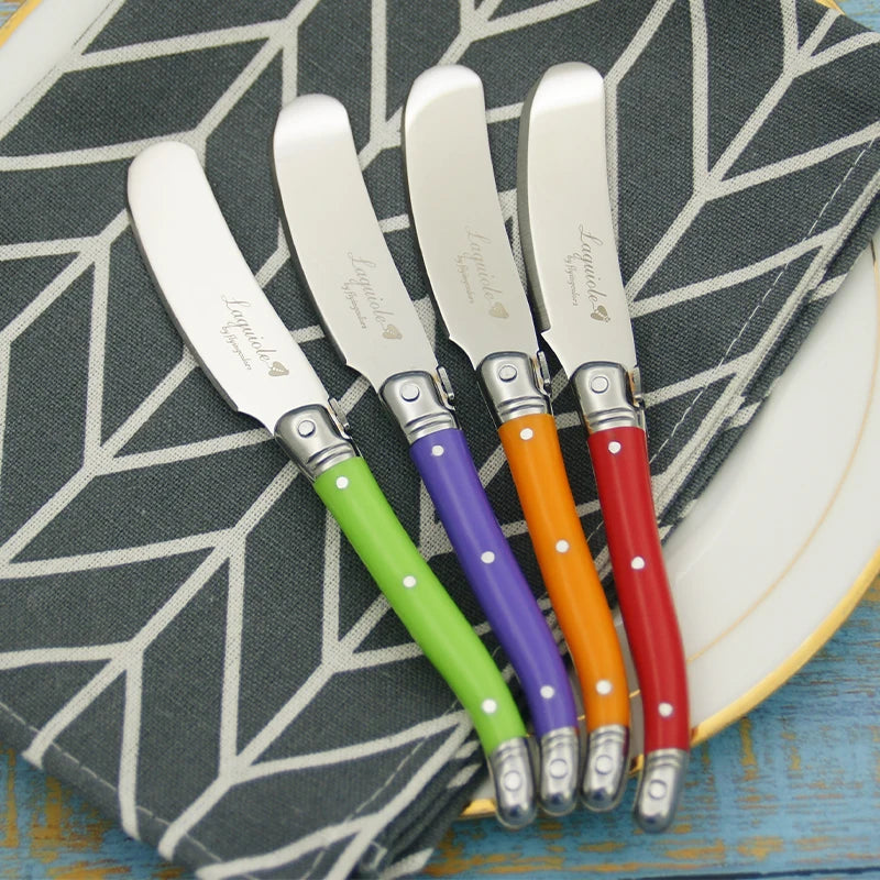 Laguiole-Style Butter & Cheese Spreader Set 4-6 Pcs | Rainbow Cheese Spreader Set Axl