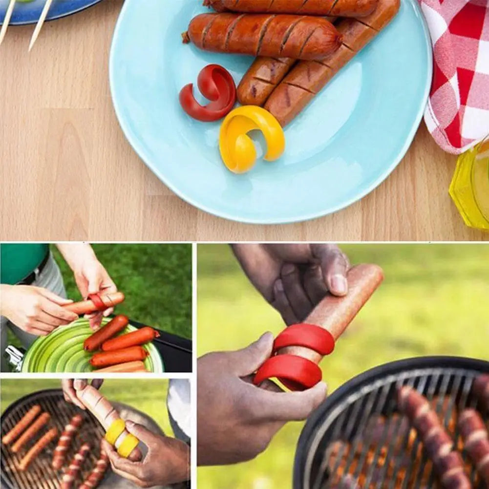 Silicone Hot Dog Slicer & Sausage Cutter Mold | BBQ Kitchen Tool Sausage Cutter Mold Axl
