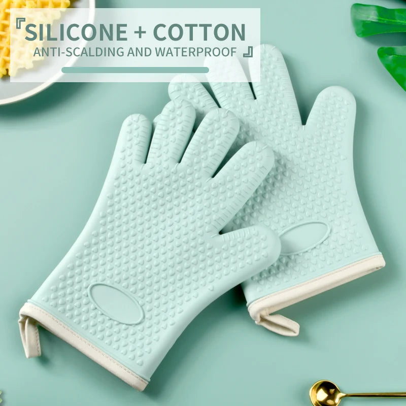 Heat-Resistant Silicone Oven & BBQ Gloves – Non-Slip Kitchen Silicone Oven Gloves Axl