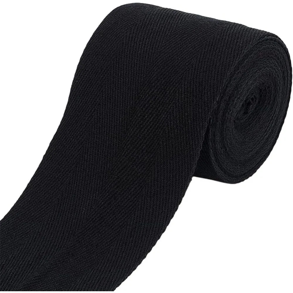 Black Polyester Herringbone Ribbon 80mm x 5m | Sewing & Craft Herringbone Ribbon Axl AECH04-18014