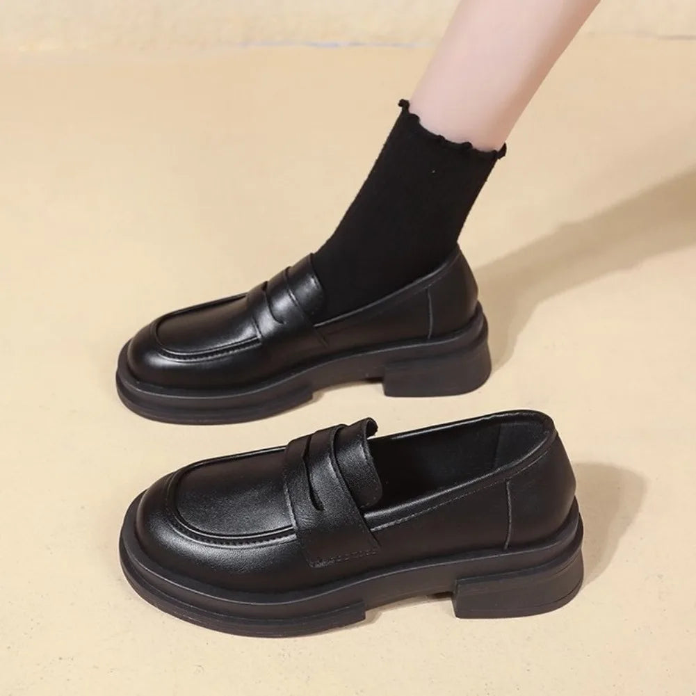 Japanese Lolita Platform Loafers – Women's Cosplay Slip-On Shoes Platform Loafers Axl 36 black