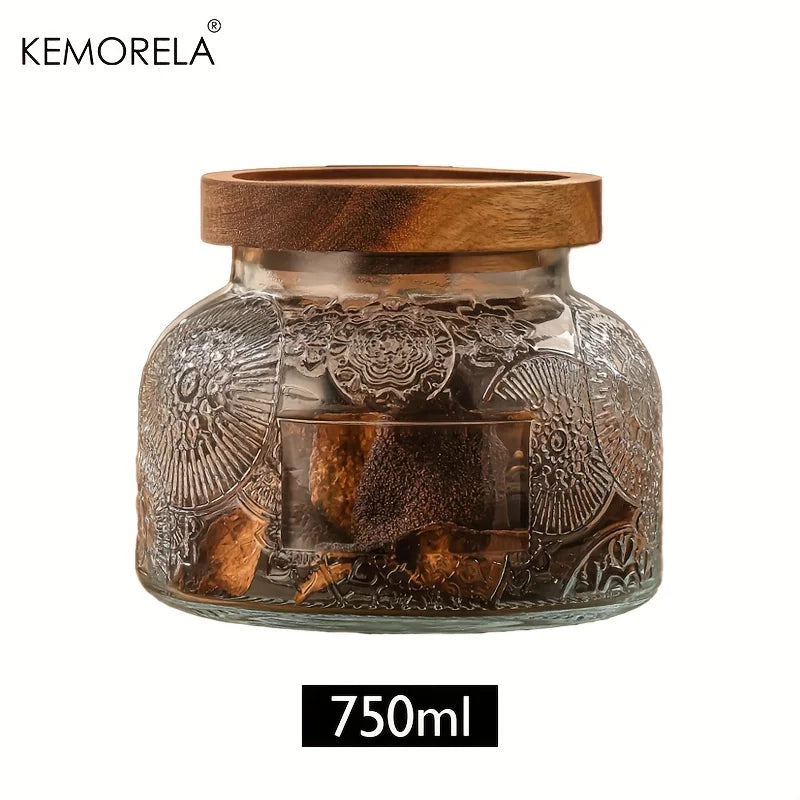 Retro Crabapple Airtight Glass Storage Jars | 1 or 3 Pcs Set Glass Storage Jars Axl 750ml