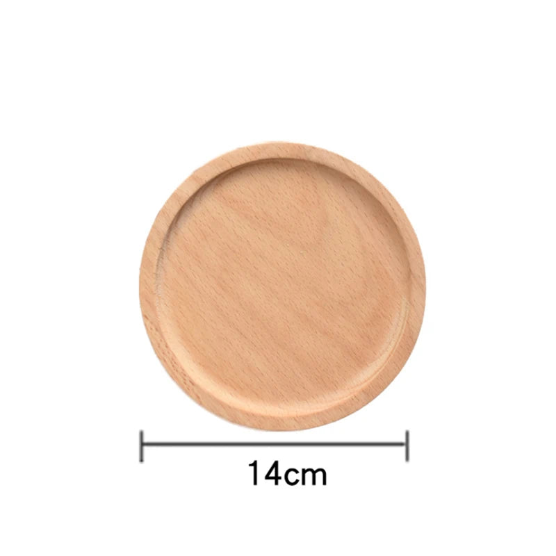 Round Beech Wood Serving Tray – Snack, Fruit & Dessert Plate Wood Serving Tray Axl 1Pcs