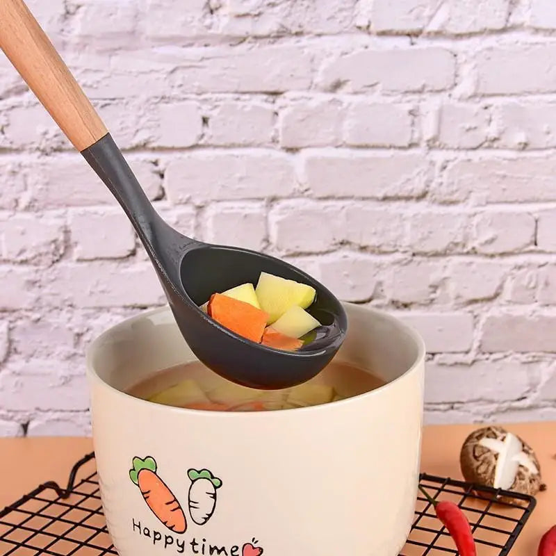 Silicone Soup Spoon – Heat-Resistant Non-Stick Kitchen Ladle Silicone Kitchen Ladle Axl