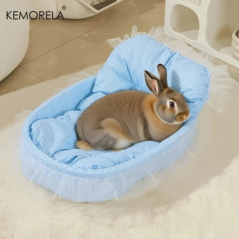 Fluffy Bunny Princess Nest – Plush Bed for Rabbits & Small Pets Small Pet Bed Axl Blue