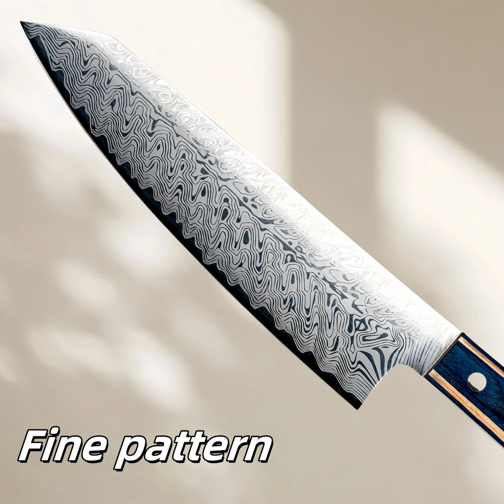 Damascus Santoku Chef Knife 8" – Sharp Pakka Wood Handle Santoku Chef Knife Axl
