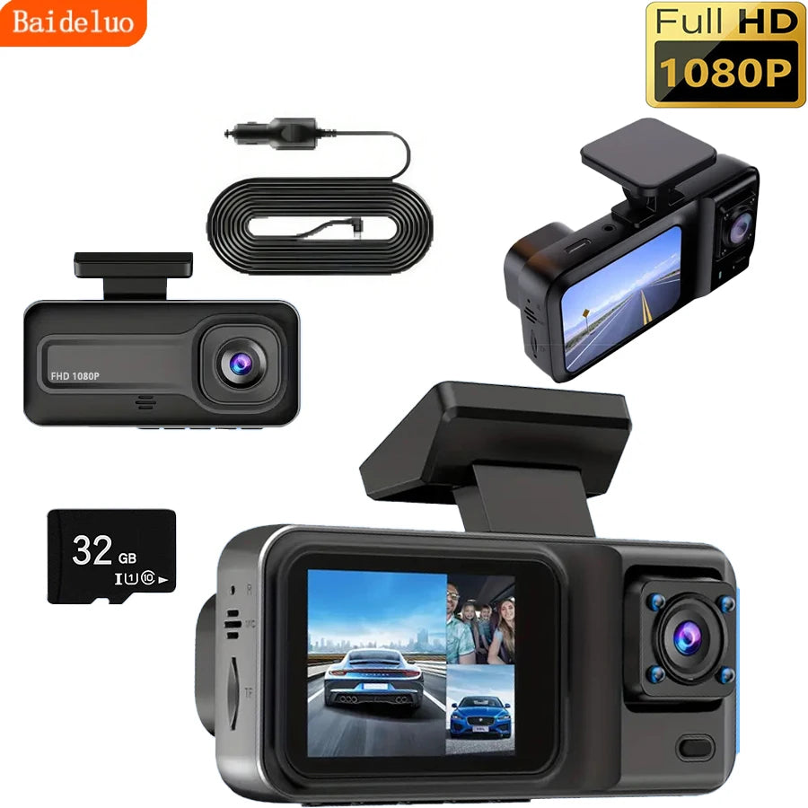 3-Channel Dash Cam 1080P – Front Interior Rear Car DVR 3-Channel Dash Cam Axl