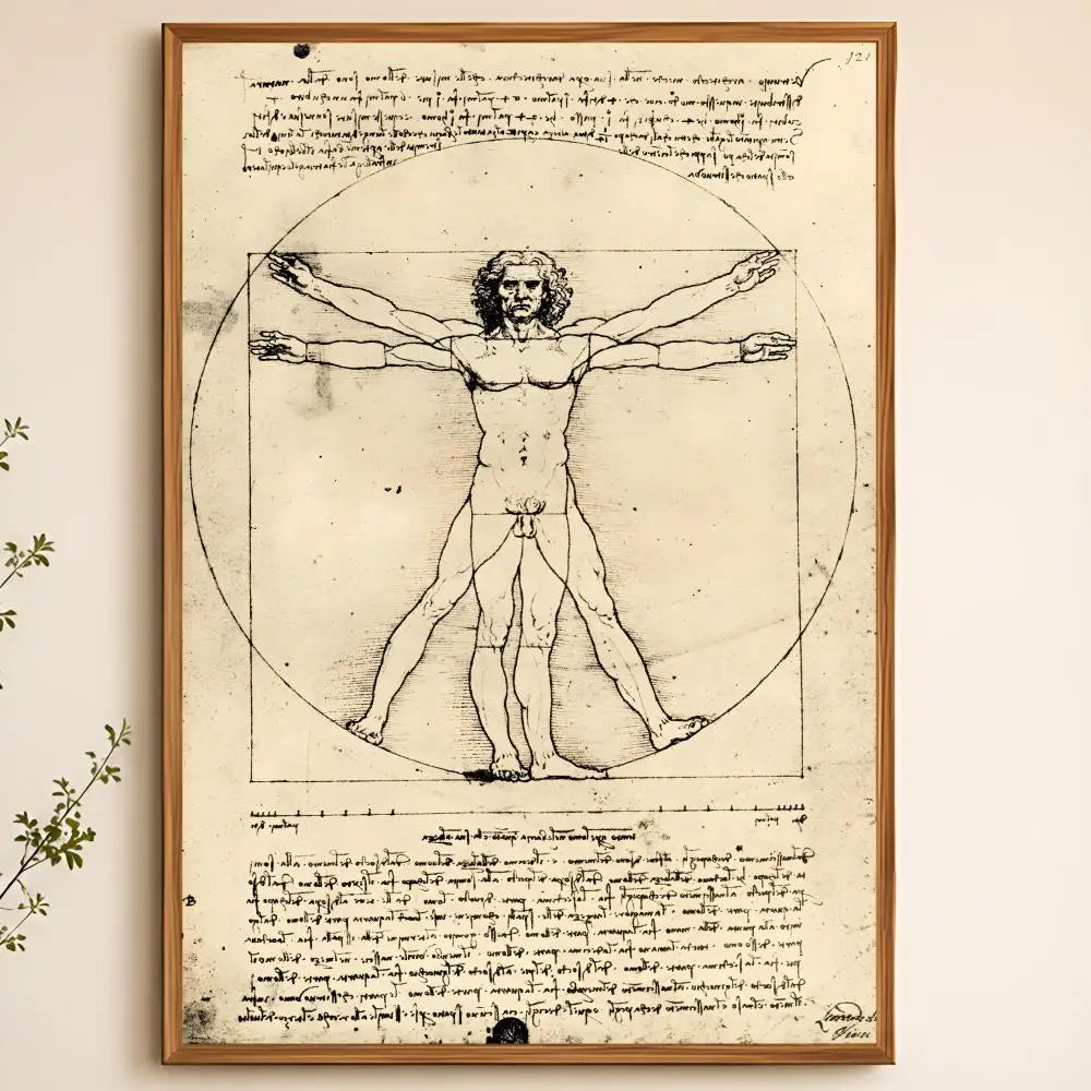 Vitruvian Man Peel-and-Stick Wall Poster – Waterproof PVC HD Art Wall Art Poster Axl White02 60X90cmNoframe
