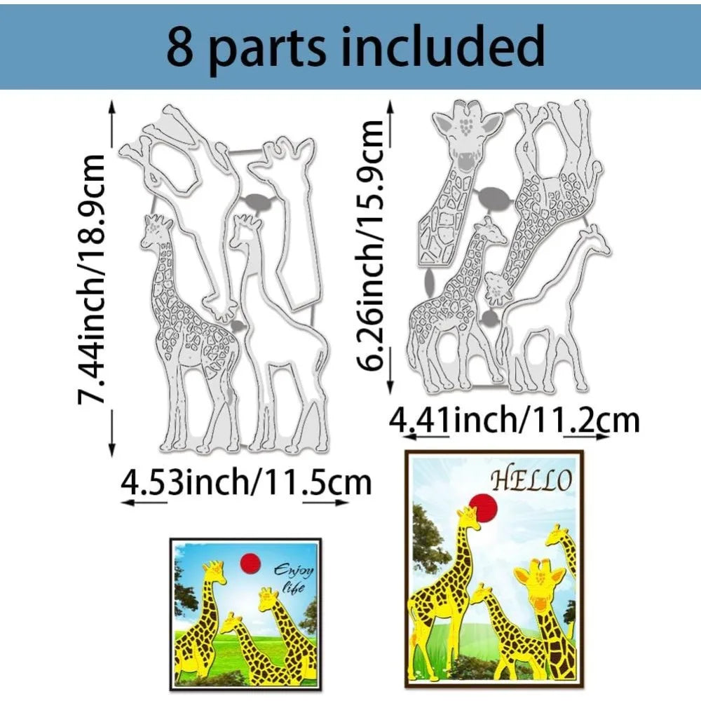 2-Pc Giraffe Metal Cutting Dies – Embossing Scrapbooking Stencil Craft Cutting Dies Axl