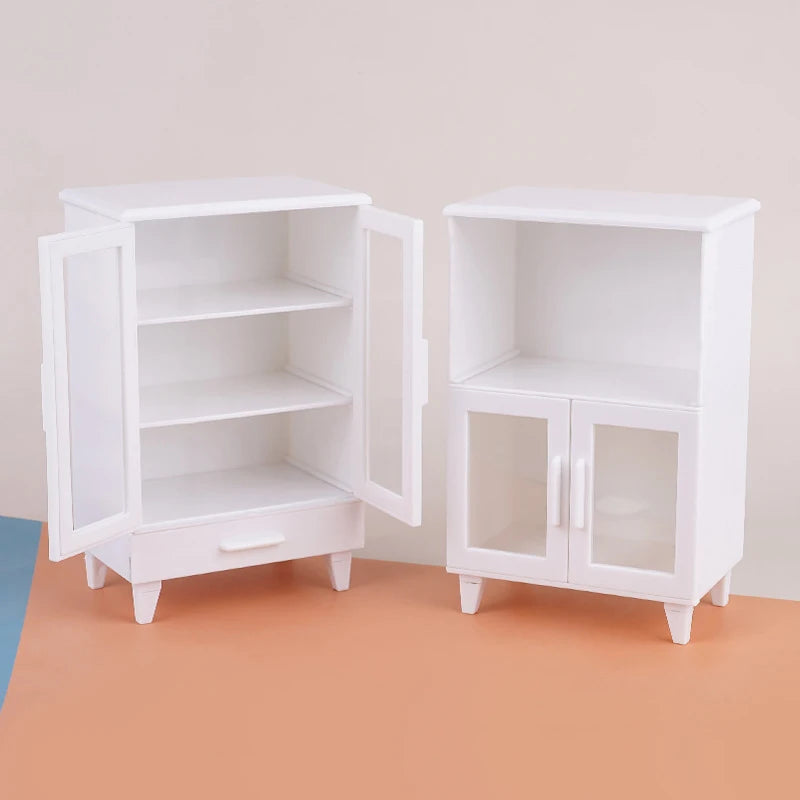 1:12 Dollhouse Miniature Cupboard & Cabinet Furniture Set 2 Pcs Dollhouse Miniature Furniture Axl