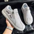 Men's Canvas Ankle Zip Sneakers – Lightweight Anti-Slip Boots Canvas Ankle Sneakers Axl Gray 44
