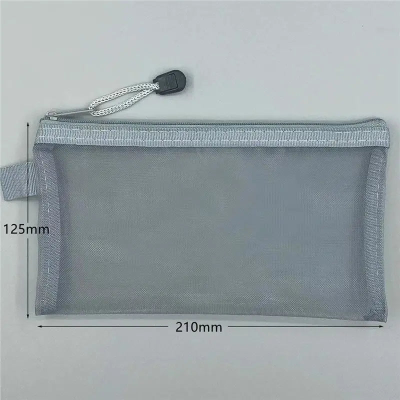 3-Pack Clear Mesh Pencil Cases – Large Nylon Zipper Pouches Mesh Pencil Case Axl