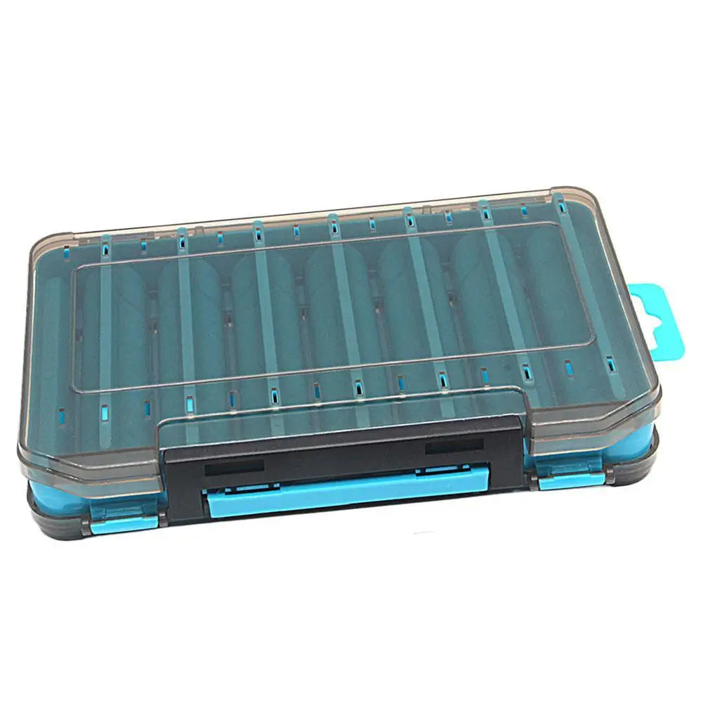 Double-Sided Fishing Tackle Box – Portable Bait Storage Case Fishing Tackle Box Axl Blue L